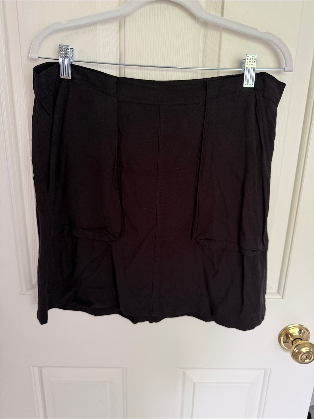 Women's Black Pull-On Skirt with Front  and Back Pockets